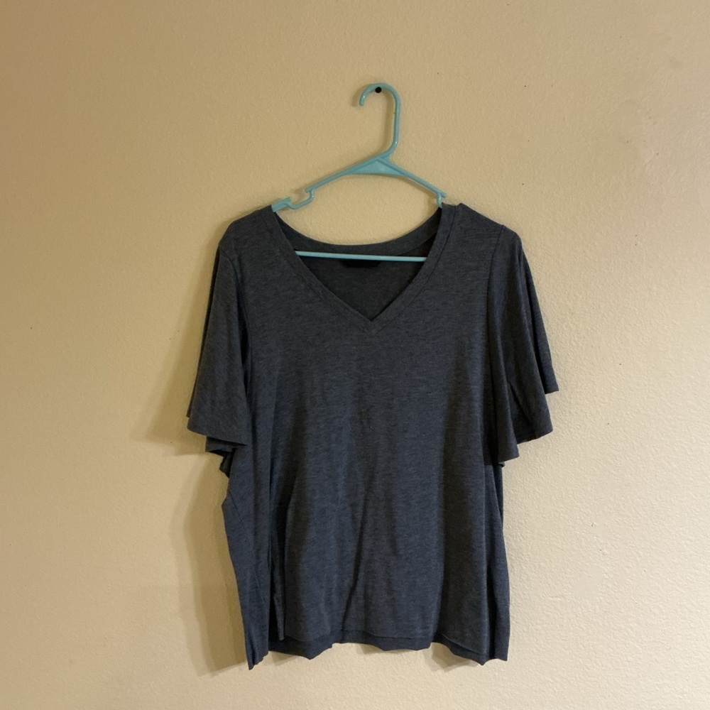 Classic Gray V-Neck Women's Top